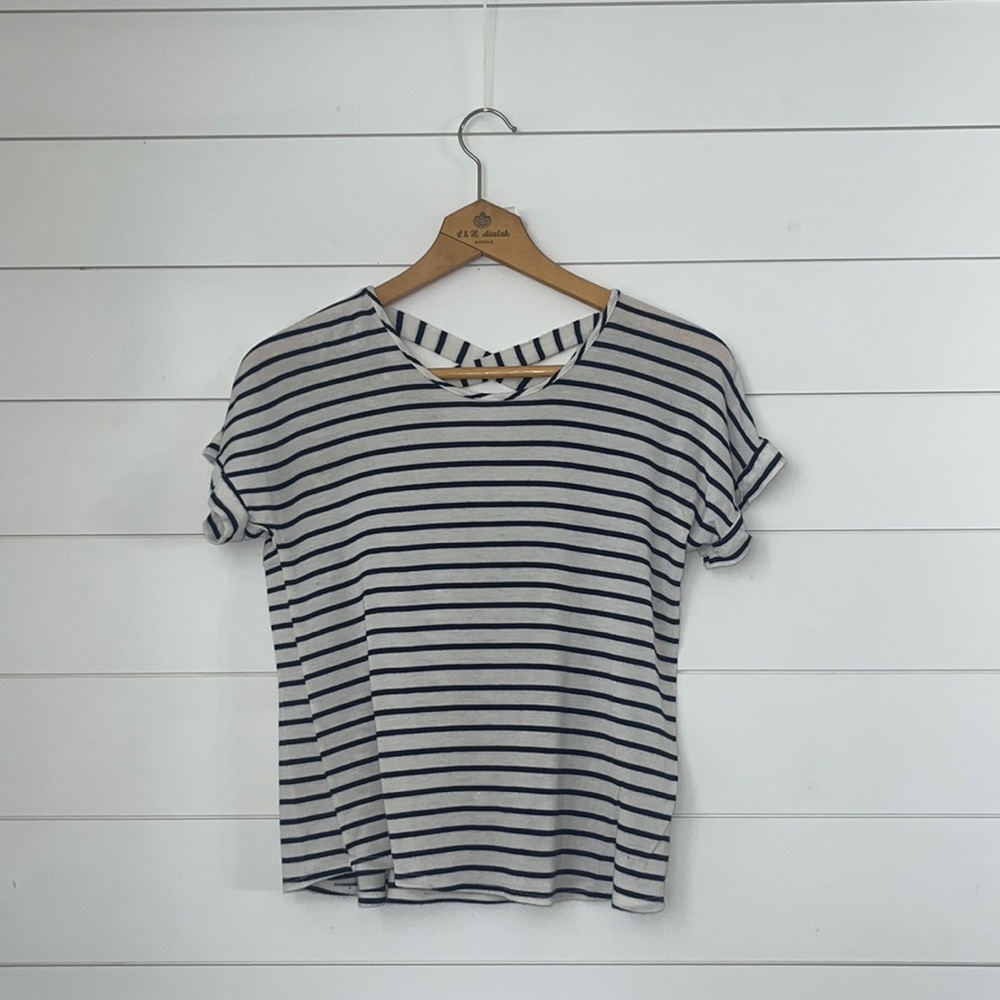 Moa Moa girls striped blouse with cross back